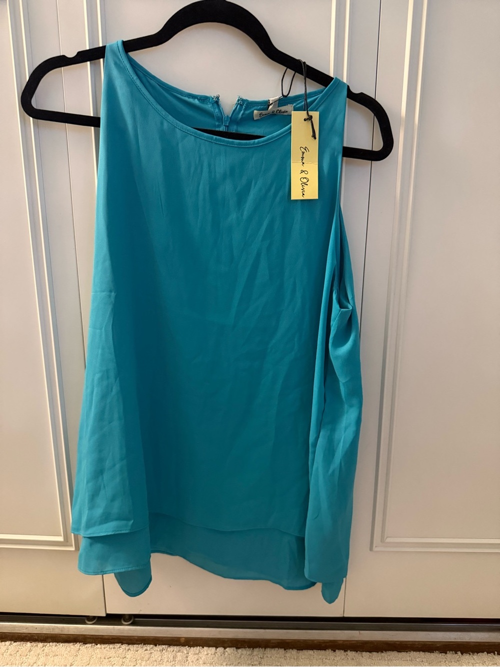 Emma & Olivia Turquoise Sleeveless Blouse